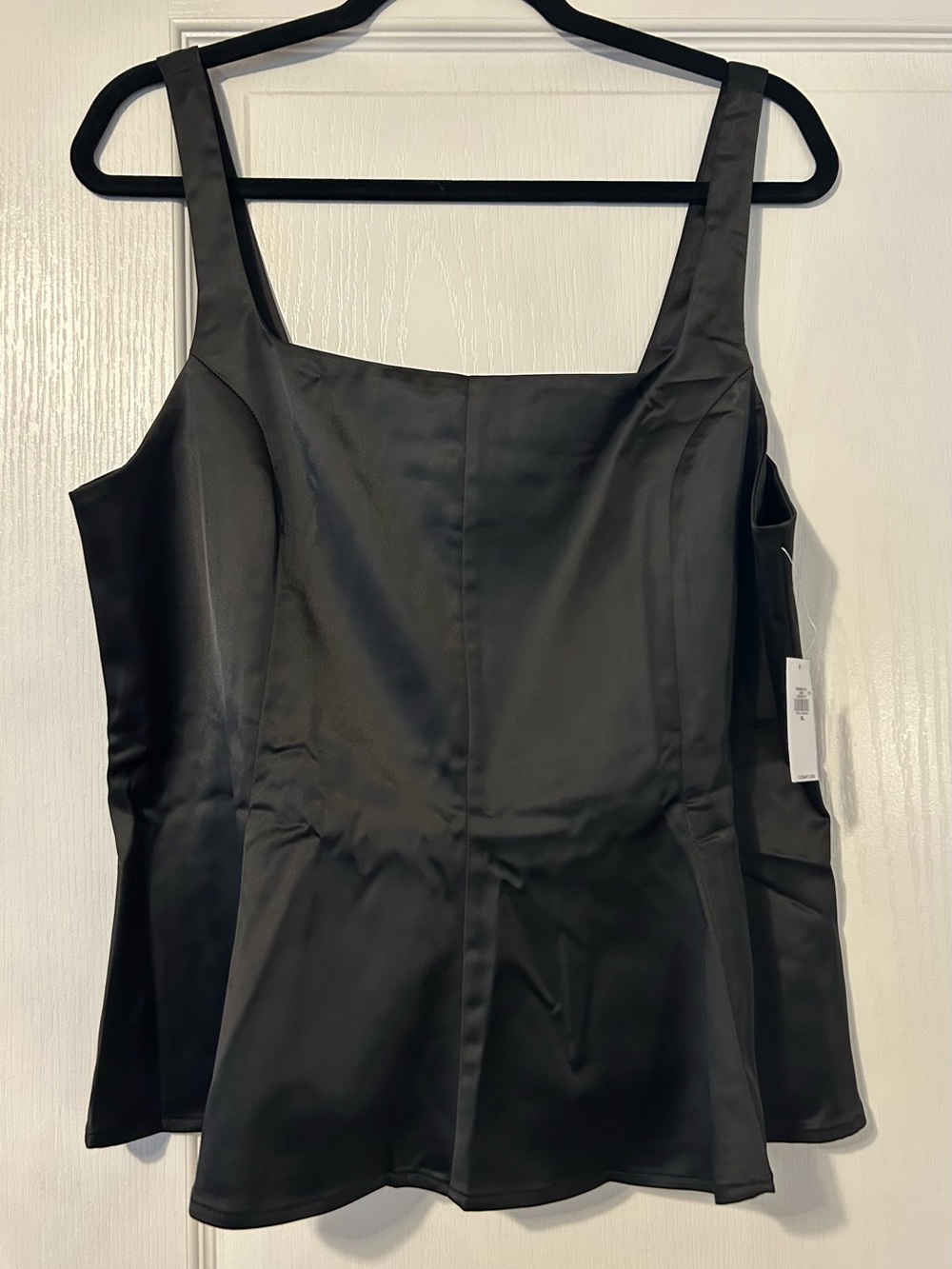 Old Navy Black Satin Peplum Tank Top